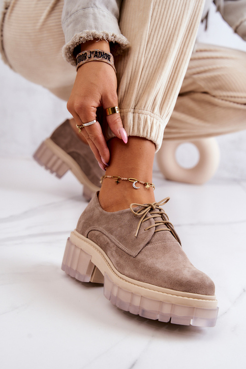 Módní semišové mokasíny béžové Lauriss