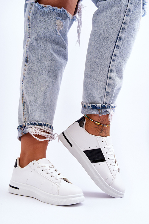 Dámske športové topánky na platforme biele a biele soris