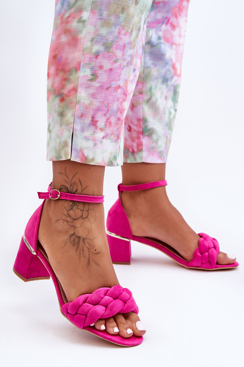 Semišové sandále s vrkôt Essenza fuchsia