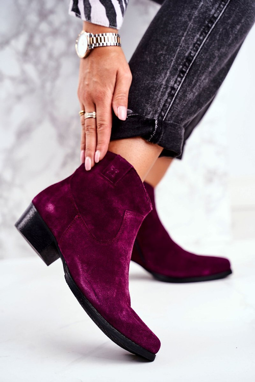 Dámské Kotníkové Boty Maciejka Kožené fialove 04289-05