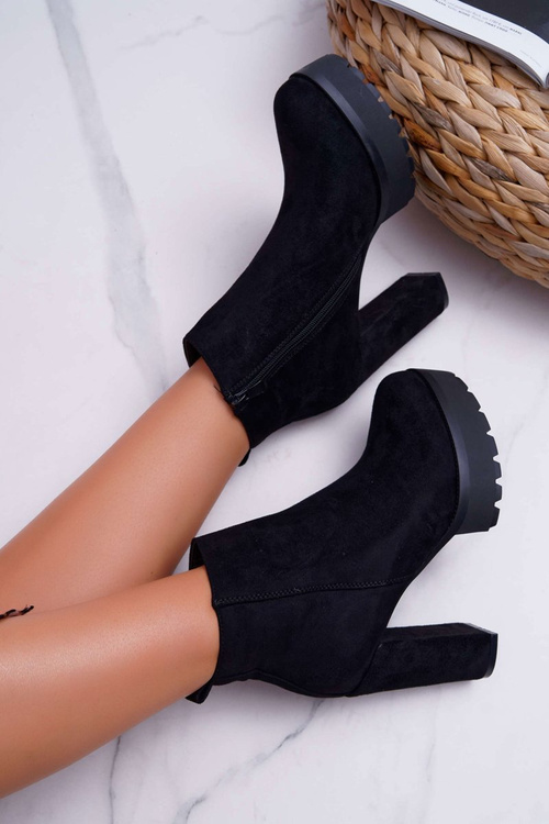 Dámské Kotníkové Boty Na Podpatku Černe Jokano