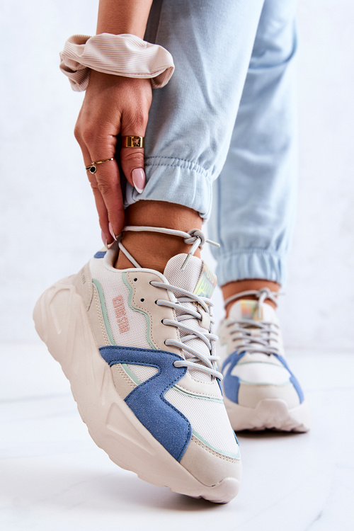 Dámska teniská pamäť pena veľká hviezda jj274600 béžová modrá