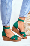 Suede Wedge Sandals Maciejka 04565-09 Zelená