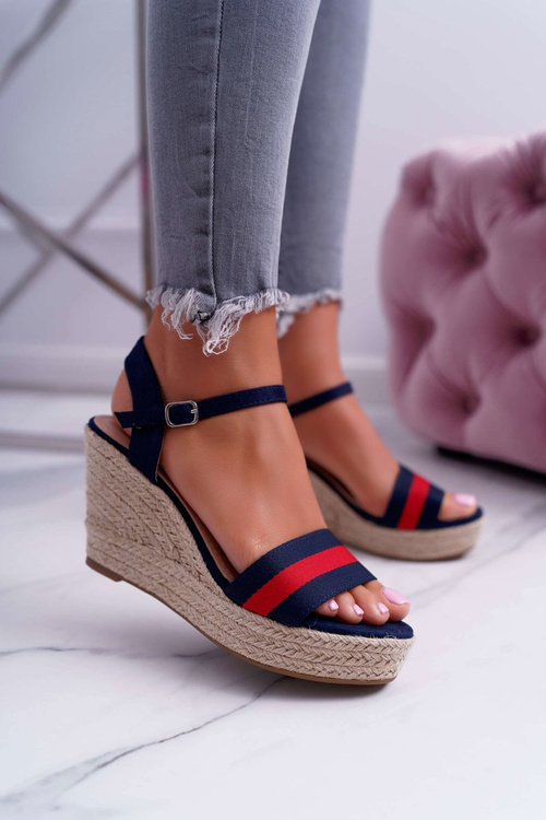 Dámské Sandály Na Klínku Tmavě Modré Renew