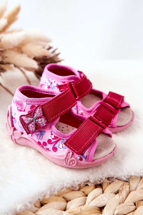 Sandály Befado na suchý zip 342P021 Růžové