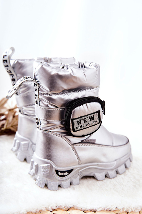 Detské izolované snehové topánky s obličkovými striebornými Nereydami