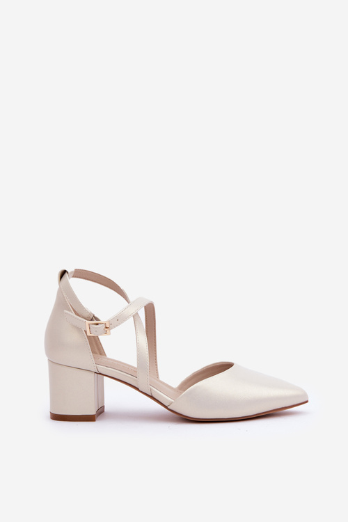 Lodičky Na Podpatku Z Eko Kůže Perlové Sergio Leone SK830