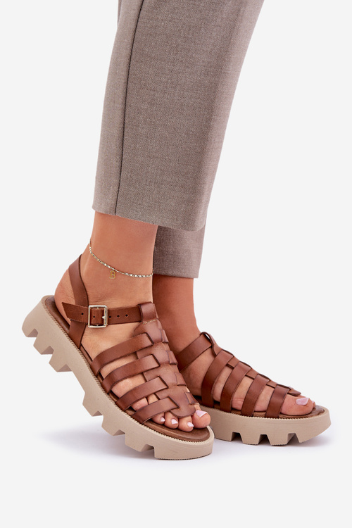 Kožené Dámske Sandále Zazoo 3695 Kameň