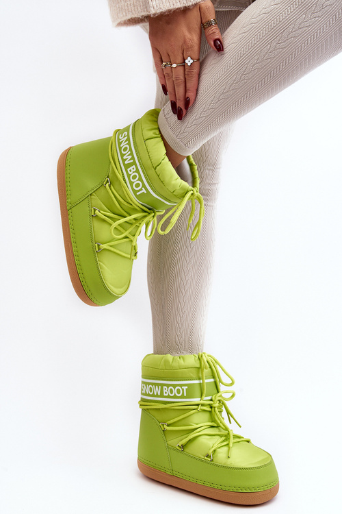 Ženské zviazané olivové snehové topánky sóia