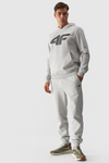 Pánske Teplákové Nohavice Joggery 4FWMM00TTROM0942-27M Sivý Melír