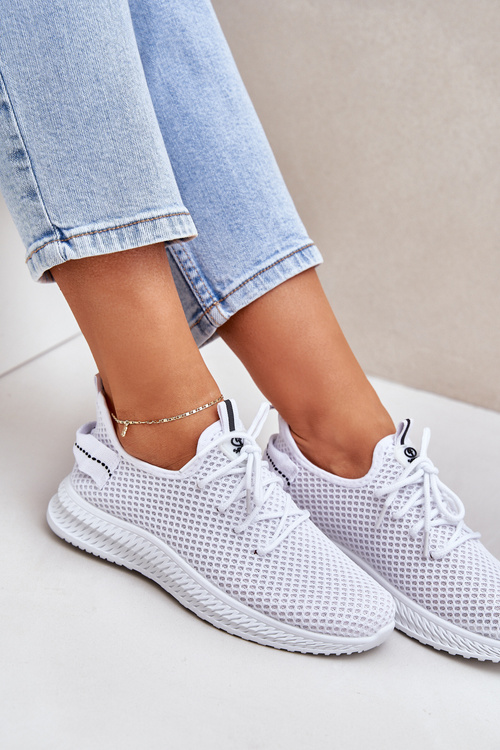 Sieťové Nazúvacie Športové Topánky Dámske Biele Harice