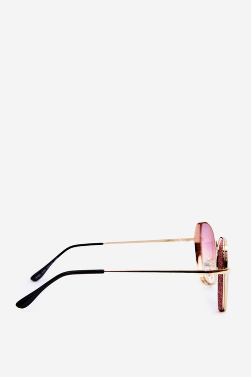 Dámské sluneční brýle s flitrovými vložkami UV400 růžové