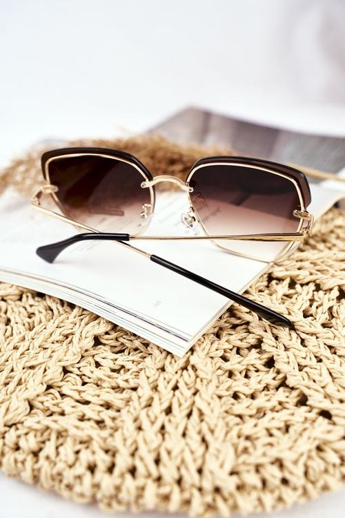 Hnedé slnečné okuliare Prius Pre-34 Gold Gradient