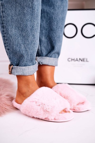 Dámské Kožešinové Papuče Růžové Sweet