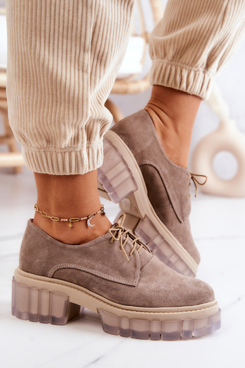 Módní semišové mokasíny béžové Lauriss