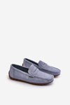 Pánske semišové mokasíny Navy modré