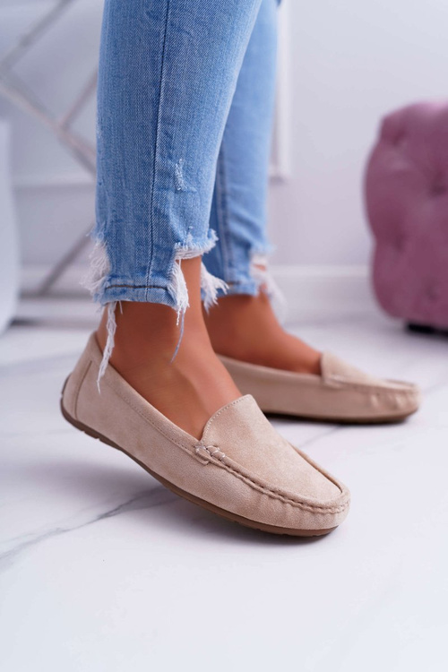 Dámske mokasíny pohodlné eko-eko-beige lemma