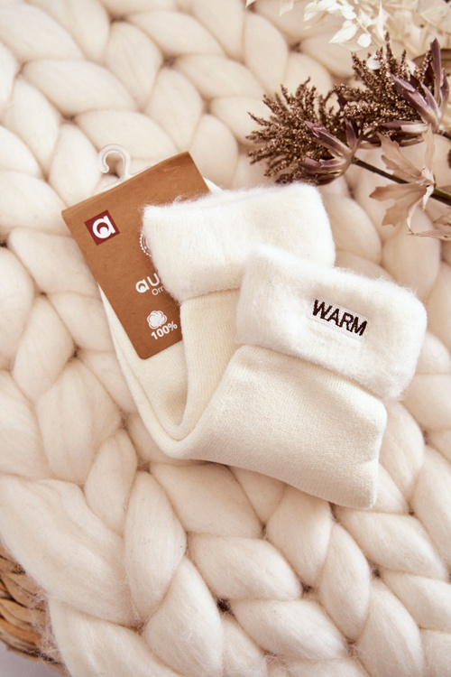 Dámské teplé ponožky Bíle Warm