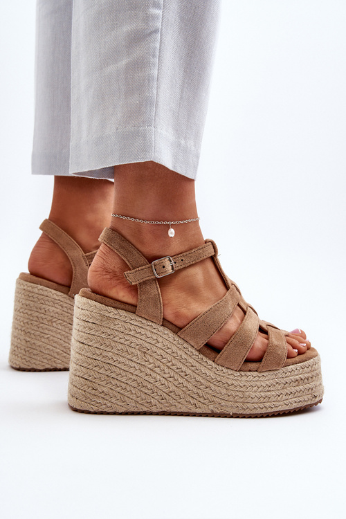 Sandály Na Kotevníku S Pletením Hnědé Gnosis