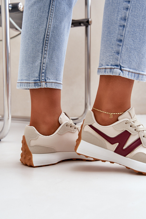 Dámské Sportovní Boty Tenisky Béžovo-Červené Britma