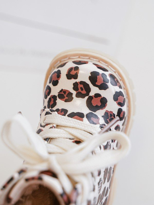 Ošetřené dětské boty na zip Bežovo-hnědé Dolida