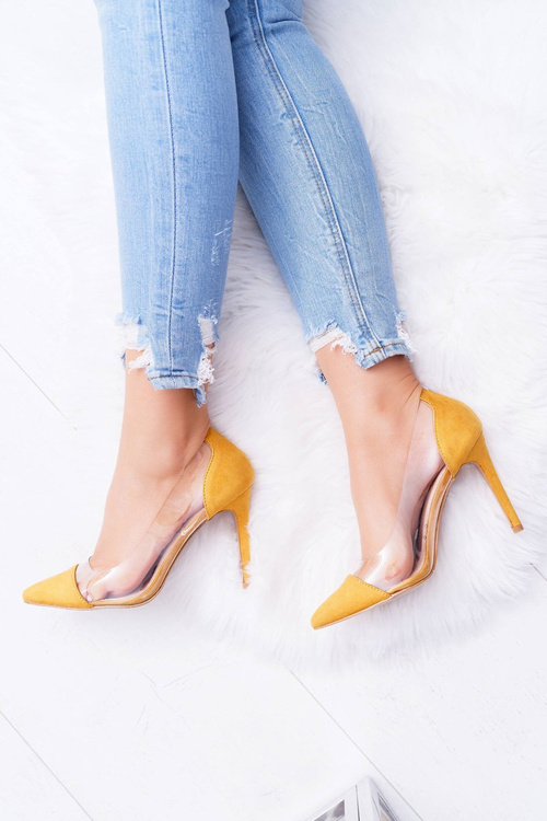 Dámske kolíky priehľadné v Spitz Yellow Live