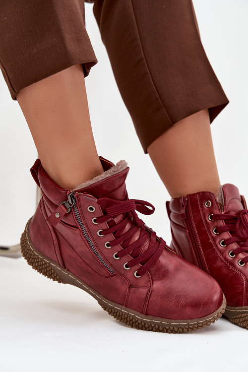 Dámske čižmy s teplou podšívkou z eko kože Bordeaux Ulverina
