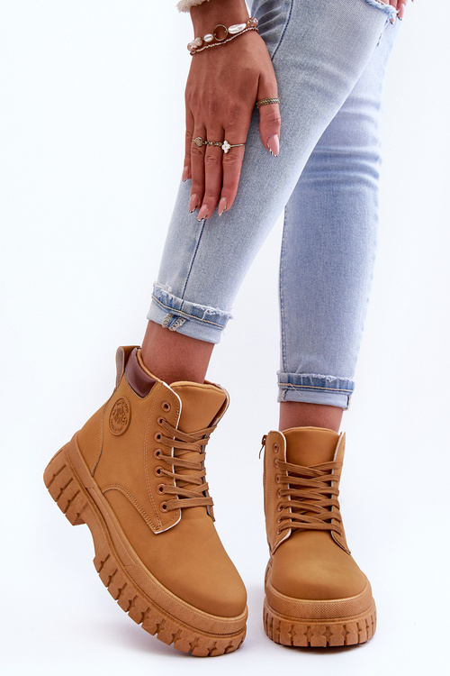 Dámské kožené zateplené trapery hnědé Poles