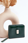 Dámská lakovaná peněženka z ekokůže tmavě zelená Zalirna