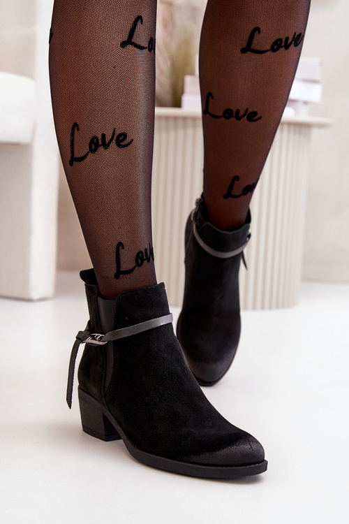 Zazoo 2326 Sametové Dámské Nazouvací Botky Černé