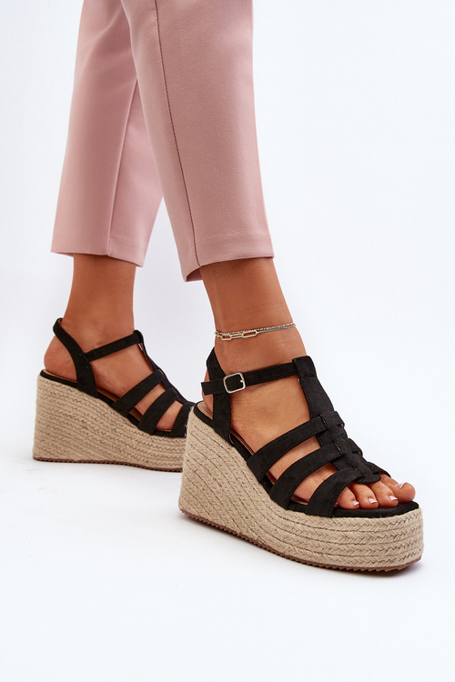 Sandály Na Kotevníku Z Pletenká Černé Gnosis