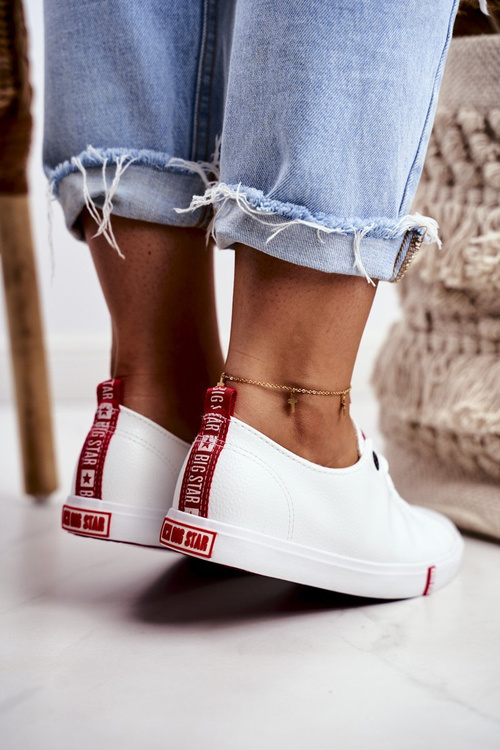 Dámské Kožené Tenisky Big Star GG274005 Bílé-červené