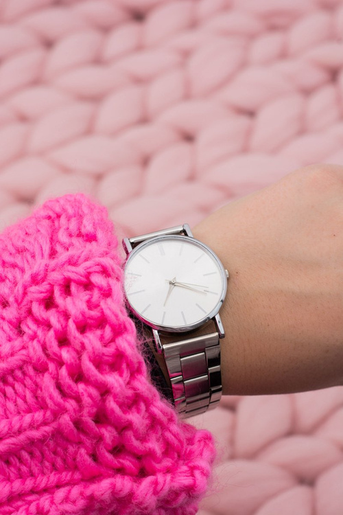 Stylish Silver Women Watch with Bracelet