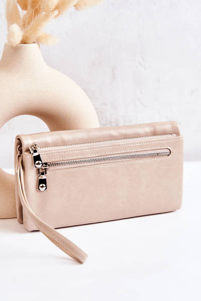 Veľká kožená béžová peňaženka Rhodos