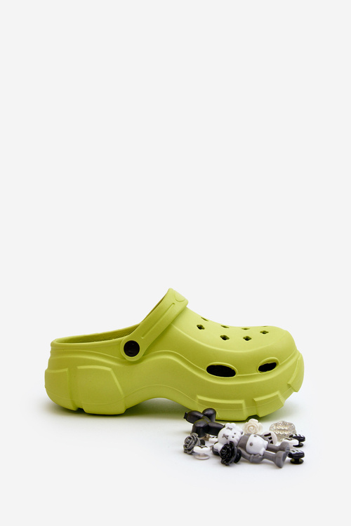 Pěnové Dámské Lehké Žabky Na Masivní Podrážce Limetkové Matirra