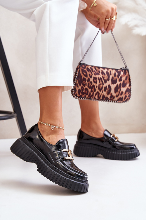 Zazoo 20176 Lakované Polobotky Mokasíny Dámské Z Přírodní Kůže Tmavě Zelené