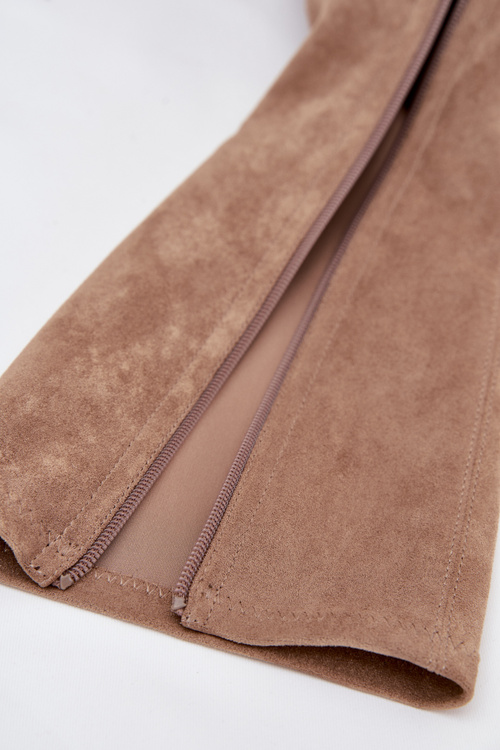 Dámske čižmy na nízkom opätku z eko semišu Sergio Leone KZ212 béžové