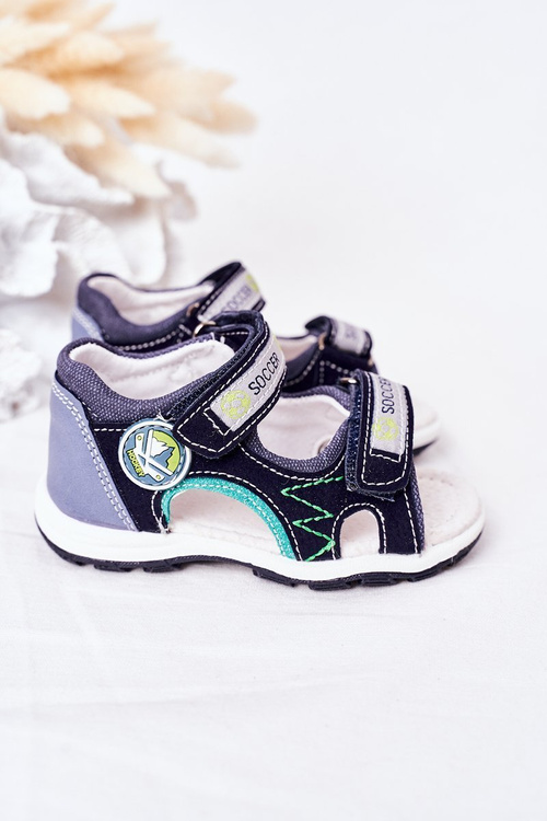 Dětské Sandály Na Suchý Zip Tmavě Modré Soccer