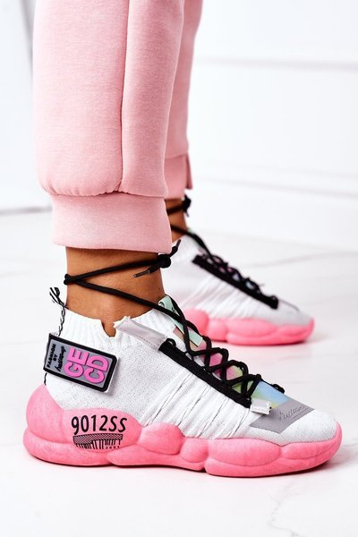 Dámská Sportovní Obuv Sneakers Bílé-Růžové Bubble Tea