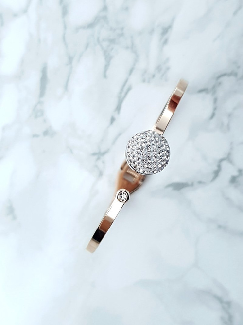 Dámský Náramek Ocel kameny krystalů růžové zlato Roxa