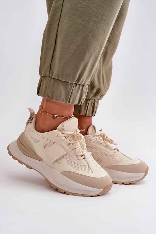 Dámské Tenisky Na Platformě Béžové Nevelaine