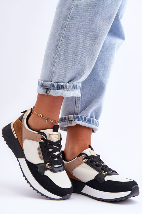 Ženské stylové sportovní boty Bežovo-Černé Katenia