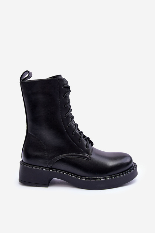 Ploché kožené topánky čiernej aganne