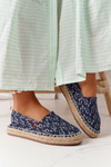 Espadrilles na spletenej platforme veľká hviezda AA274628 Navy Blue