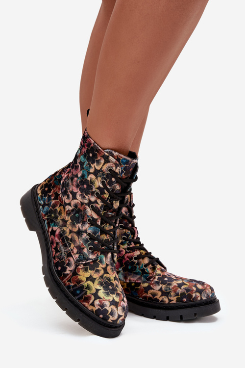 Dámské zimní kotníkové boty květinové Artiker 57C1050 multikolor