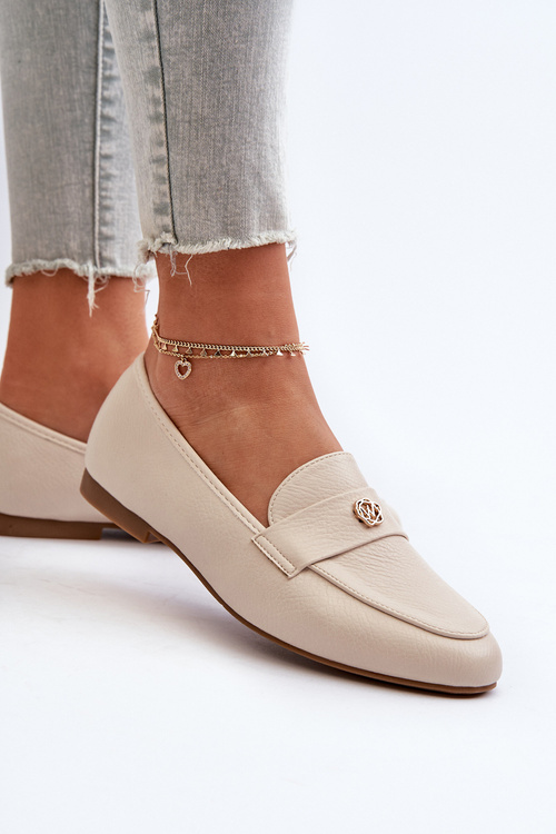 Dámske mokasíny na plochej podrážke béžové Sylvaine