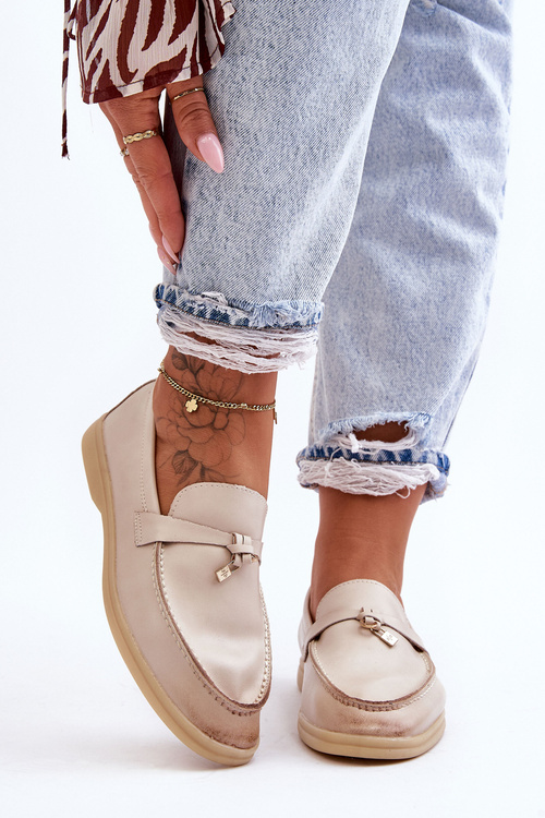 Klasické béžové dámske mokasíry Cortez