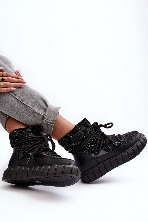 Oteplené Sněhule Ozdobené Džety GOE MM2N4080 Černé