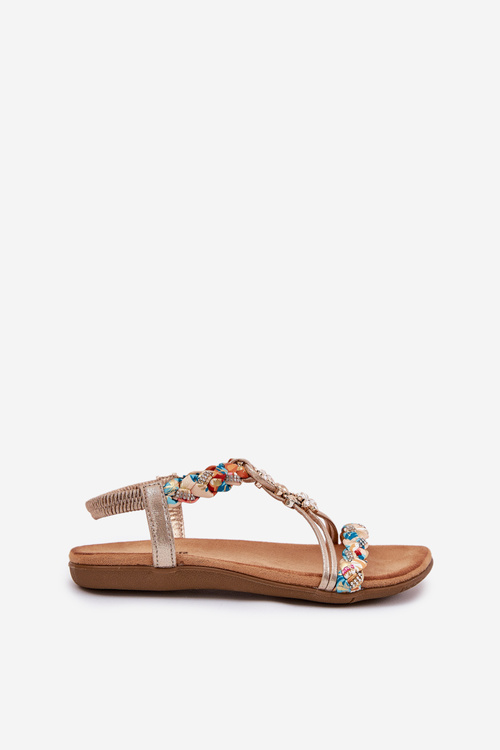 Dámske Ploché Sandále S Pletenými Pásikmi A Príveskami Artiker 54C1323 Zlaté