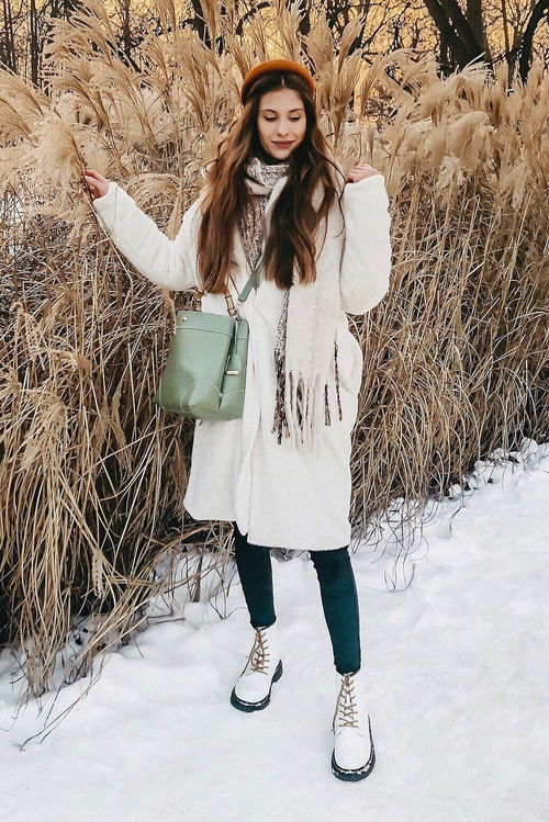 Dámské Traperky Kožené Bílé GOE GG2N3057A